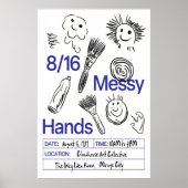 Messy Hands Poster Print Playful Brushstrokes (Voorkant)