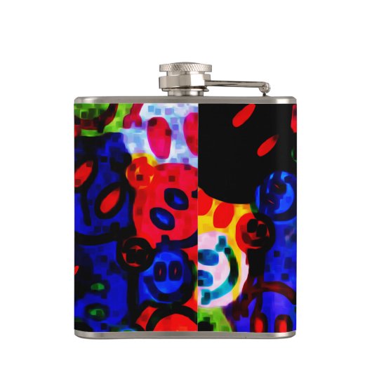 Messy Happy Faces Heupfles (Achterkant)