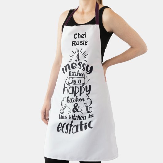Messy Kitchen is Happy en Ecstatische Specialized Schort (Insitu)