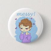 Messy. Knopen Ronde Button 5,7 Cm (Voorkant)