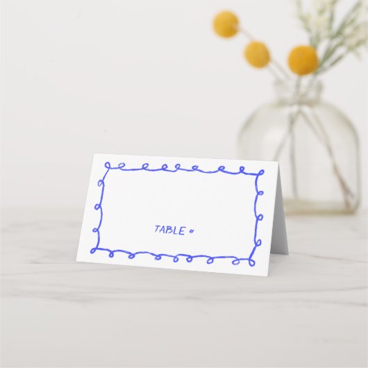 Messy Loops Doodle Handgemaakte Bar Bat Mitzvah Plaatskaartje (Voorkant)