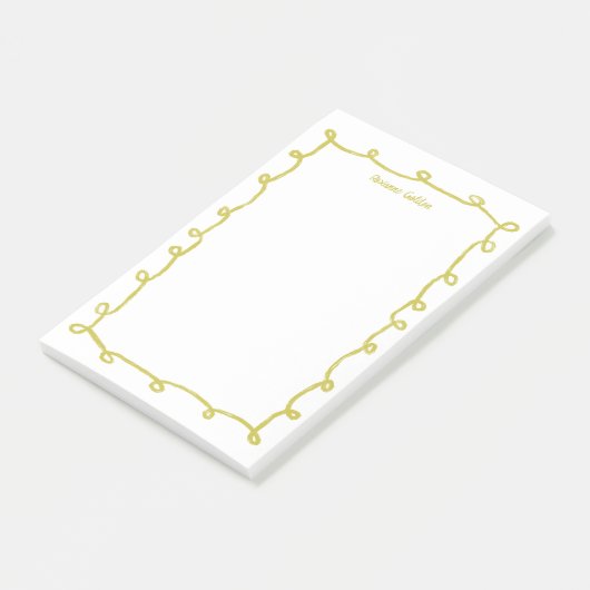 Messy Loops Doodle Lijst CUSTOM NAME Notitieblok Post-it® Notes (Schuin)