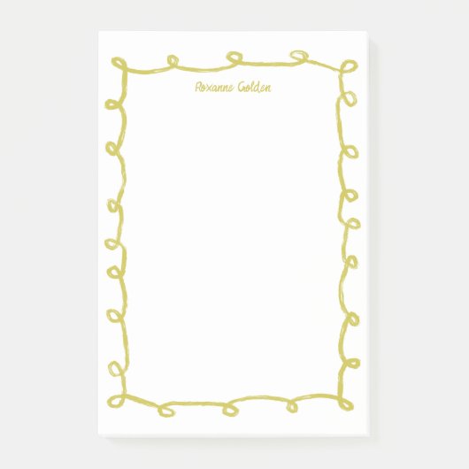 Messy Loops Doodle Lijst CUSTOM NAME Notitieblok Post-it® Notes (Voorkant)