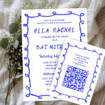 Messy Loops Hand getrokken Aangepaste QR Bar Bat M Informatiekaartje<br><div class="desc">Perfect ENCLOSURE KAARTEN op te nemen voor een vleermuis mitswa, bar mitswa of andere joodse feest! Hand gemaakt rommelige penseelstrek loops lijst voor u aan de voorzijde! VOLLEDIG ! Klik hierboven op "Personaliseer" om de tekst te bewerken en uw link toe te voegen aan de QR-code. Klik op "bewerken met...</div>