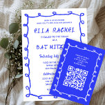 Messy Loops Hand getrokken Aangepaste QR Bar Bat M Informatiekaartje<br><div class="desc">Perfect ENCLOSURE KAARTEN op te nemen voor een vleermuis mitswa, bar mitswa of andere joodse feest! Hand gemaakt rommelige penseelstrek loops lijst voor u aan de voorzijde! VOLLEDIG ! Klik hierboven op "Personaliseer" om de tekst te bewerken en uw link toe te voegen aan de QR-code. Klik op "bewerken met...</div>