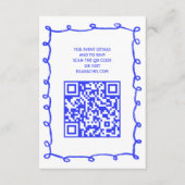 Messy Loops Hand getrokken Aangepaste QR Bar Bat M Informatiekaartje (Voorkant)