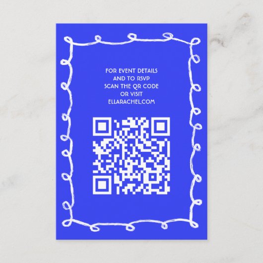 Messy Loops Hand getrokken Aangepaste QR Bar Bat M Informatiekaartje (Voorkant)