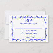 Messy Loops Hand getrokken Custom Bar Bat Mitswa RSVP Kaartje (Voorkant)