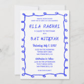 Messy Loops HandDrawn Custom Photo Bar Bat Mitswa Kaart (Voorkant)