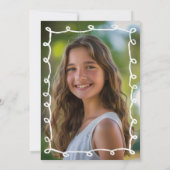 Messy Loops HandDrawn Custom Photo Bar Bat Mitswa Kaart (Achterkant)