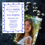Messy Loops HandDrawn Custom Photo Bar Bat Mitswa Kaart<br><div class="desc">Perfecte kaart om een bat mitswa, bar mitswa of andere Joodse viering aan te kondigen! Hand gemaakt rommelige penseelstrek loops lijst voor u aan de voorzijde! VOLLEDIG ! Klik hierboven op "Personaliseren" om de tekst te bewerken en uw eigen foto aan de achterzijde toe te voegen. Klik op "bewerken met...</div>
