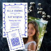 Messy Loops HandDrawn Custom Photo Bar Bat Mitswa Kaart