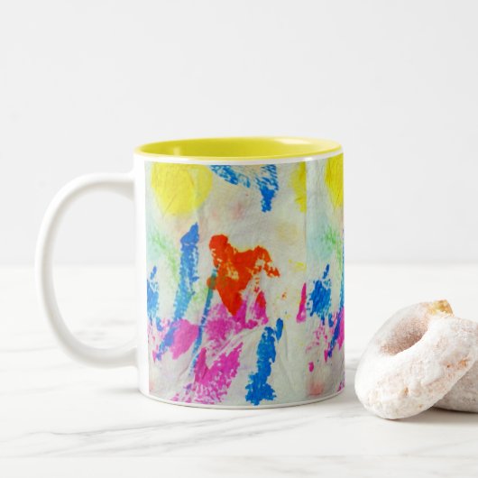 Messy Paint Tweekleurige Koffiemok (Met donut)