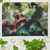 Messy Palette Cool Abstract Patroon Theedoek (Gevouwen)