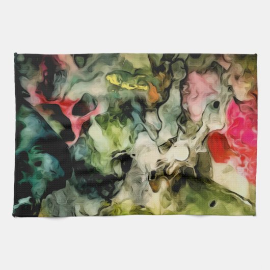 Messy Palette Cool Abstract Patroon Theedoek (Horizontaal)