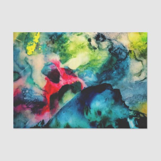 Messy Palette Cool Abstract Patroon Tissuepapier (Voorkant)