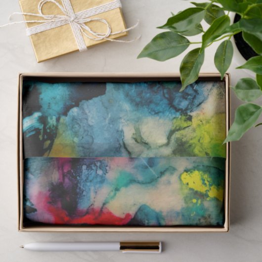 Messy Palette Cool Abstract Patroon Tissuepapier (Geschenk)