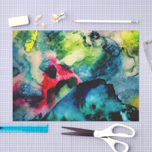 Messy Palette Cool Abstract Patroon Tissuepapier (Craft)