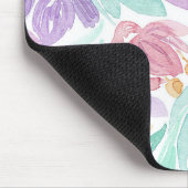 Messy Pink Oranje Floral Waterverf Monogram Muismat (Hoek)