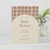 Messy Plaid Geometric Gender Neutral Brown Beige Kaart (Staand voorkant)