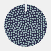 Messy polka dots, trendy inktpatroon. glas ornament (Achterkant)