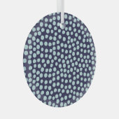 Messy polka dots, trendy inktpatroon. glas ornament (Voorkant Rechts)