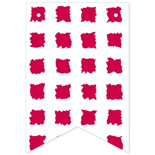 Messy Red en White, ingecheckte Gingham-vierkanten Vlaggetjes (Eerste vlag)