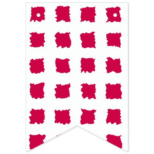 Messy Red en White, ingecheckte Gingham-vierkanten Vlaggetjes (Derde vlag)