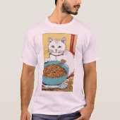 Messy Spaghetti Cat - Hergé-geïnspireerde T-Shirt  (Voorkant)
