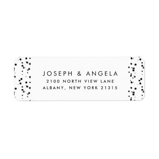 Messy Tiny Inky Spots Bruiloft Retouradres Etiket (Voorkant)