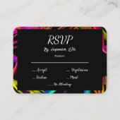 Messy Tropical Garden Black RSVP Informatiekaartje (Voorkant)