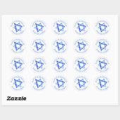 Messy Watercolor Stars CUSTOM Hanukkah  Ronde Sticker (Vel)