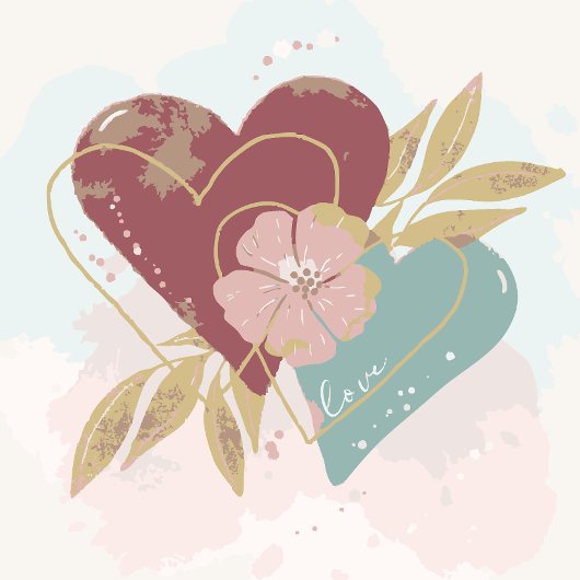 Messy Waterverf Love Hearts Cadeaupapier