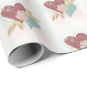 Messy Waterverf Love Hearts Cadeaupapier (Rol Hoek)