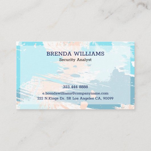 Messy waterverven penseelstreken visitekaartje (Achterkant)