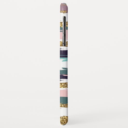 Messy waterverven strepen gouden glitter accent Case-Mate iPhone case (Achterkant/links)