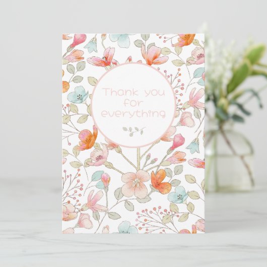 Messy Wildflowers Bedankkaart (Staand voorkant)