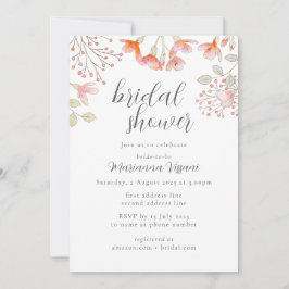 Messy Wildflowers Bruids Douche Uitnodiging