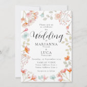 Messy Wildflowers bruiloft uitnodiging (Achterkant)