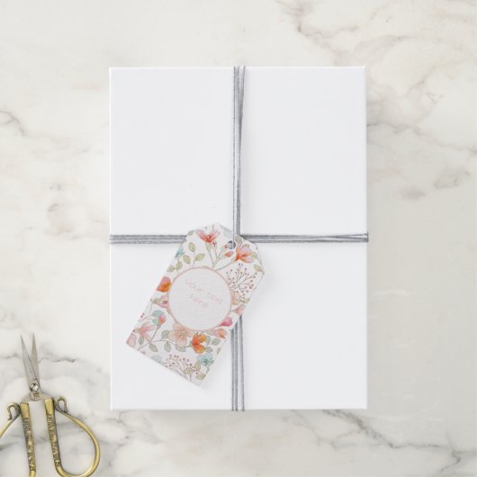 Messy Wildflowers Gift Labels Cadeaulabel (Met Touw)