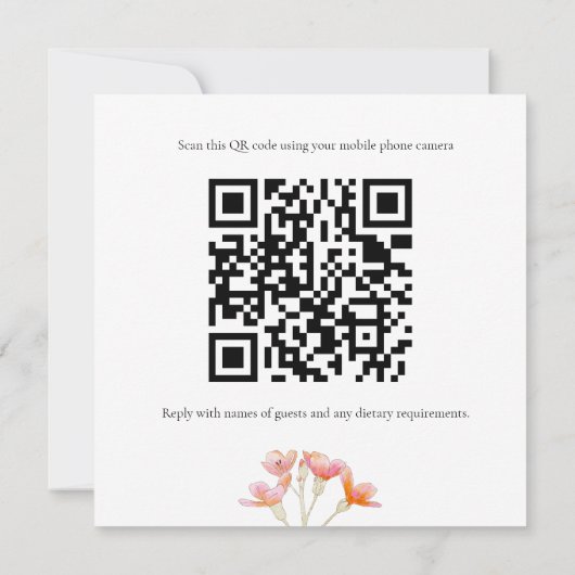 Messy Wildflowers RSVP Flat Kaart (Achterkant)