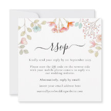 Messy Wildflowers RSVP Flat Kaart