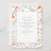 Messy Wildflowers Wedding Flat Bedankt Card (Achterkant)