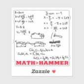 Messy wiskunde vergelijking nerdy wiskunde groter  sticker (Vel)