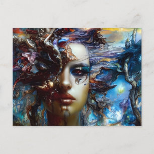 Messy Woman Briefkaart