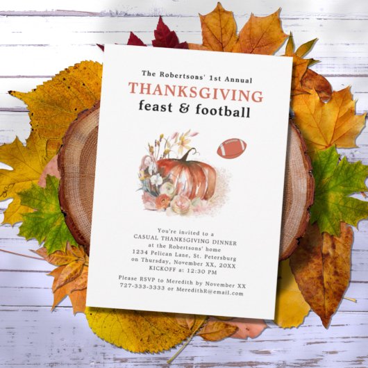Mest en Football Thanksgiving Kaart
