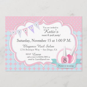 Mest- en pedicure Spa Party Birthday Invitation Kaart