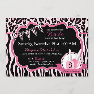 Mest- en pedicure Spa Party Birthday Invitation Kaart