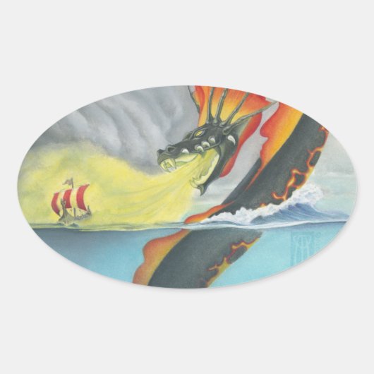 Mester Stoor Worm Ovale Sticker (Voorkant)