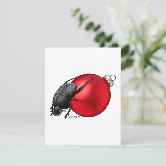 Mestkever - kerstkaart (Staand voorkant)